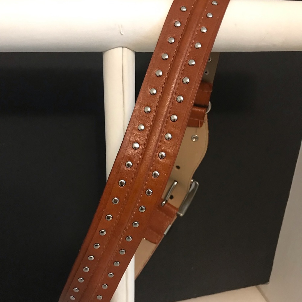 Womens Michael Kors Tan Leather Belt With Silvertone size Small - Picture 2 of 5
